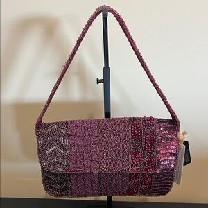 From India To You | Wine Beaded Shoulder Bag